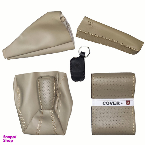 روکش فرمان کاور پلاس مدل مات به همراه سردنده و گردگیر و روکش ترمز دستی و کاور سوئیچ مناسب برای سمند