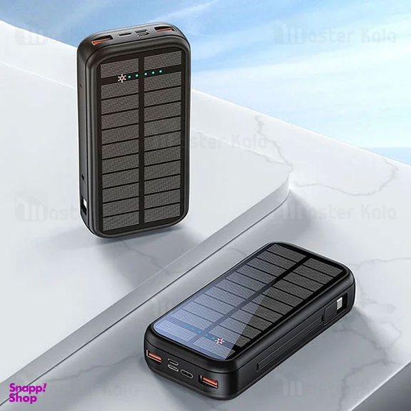 پاوربانک خورشیدی 20 وات گرین لاین مدل PD20W Solar 2 GNPDSOLPB20 ظرفیت 20000 میلی آمپر ساعت