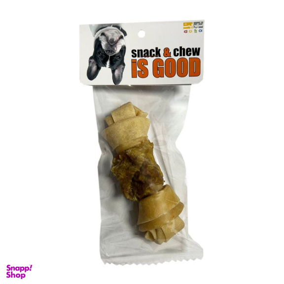 تشویقی سگ شهر پت مدل ایز گود استخوان گره ای دورپیچ سیرابی طول 12 سانتی متر