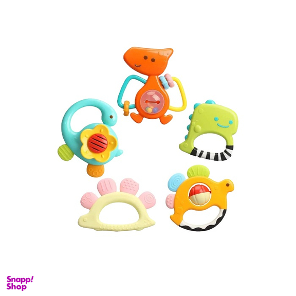 ست جغجغه‌ 5 تکه نوزاد هولا مدل Dinosaur Rattles