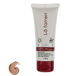 کرم ضد آفتاب رنگی لافارر SPF 40 مدل مینرال مناسب انواع پوست حجم 40 میلی لیتر