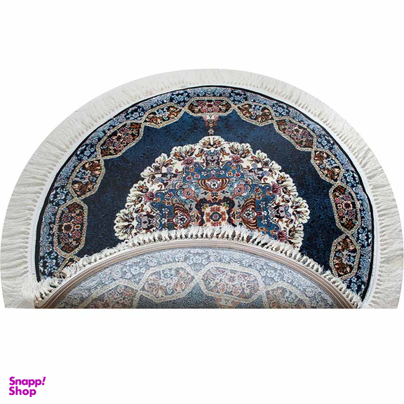 فرش ماشینی مدل گرد طرح هالیدی رنگ سرمه ای