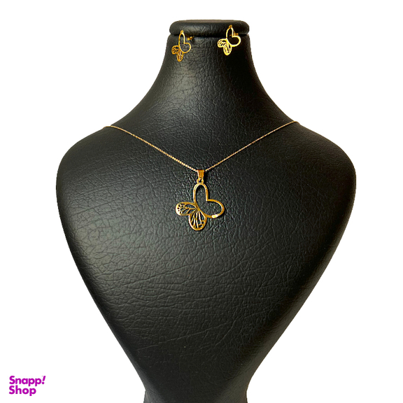 نیم ست طلا 18 عیار زنانه مدل پروانه