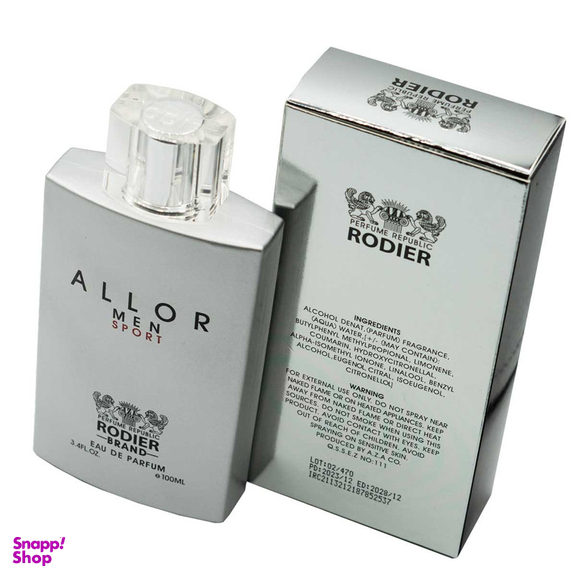 ادو پرفیوم مردانه رودیر مدل ALLOR MEN SPORT حجم 100 میلی‌لیتر
