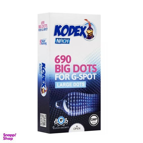 کاندوم خار درشت کدکس مدل BIG DOTS 690 بسته 10 عددی