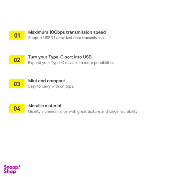مبدل USB-C به USB3.1 باسئوس مدل Ingenuity Series Mini OTG Adaptor ZJJQ000001