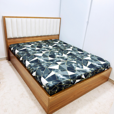 ملحفه 2 نفره ناتوسا مدل کشدار هندسی سایز 180×200 سانتی متر