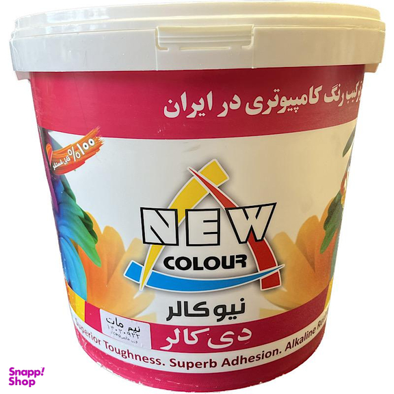 رنگ اکریلیک سفید نیمه مات نیوکالر مدل دی کالر وزن 20 کیلوگرم