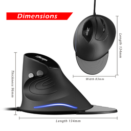 ماوس باسیم ورتیکال زیلوتس مدل T30 Wired Vertical Mouse