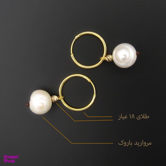 گوشواره طلا 18 عیار زنانه کاپانی مدل ke026
