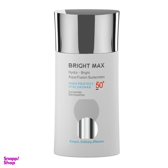 کرم ضد آفتاب بدون رنگ برایت مکس SPF 50 مدل آکوا فیوژن ‌مناسب انواع پوست حجم 50 میلی‌لیتر
