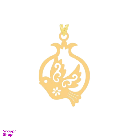 آویز گردنبند طلا 18 عیار زنانه پانسی طرح پرنده و انار مدل Ne30043