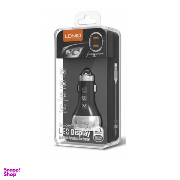 شارژر فندکی الدینیو مدل C2 به همراه کابل تبدیل MicroUSB