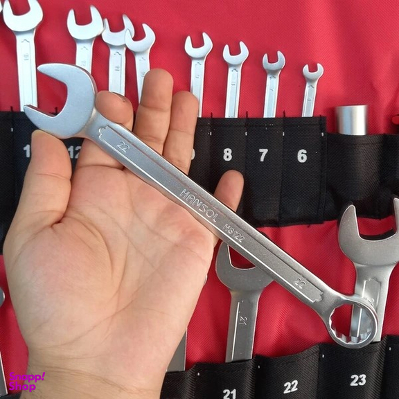 ست آچار یکسر تخت و رینگ هانسول مدل HS1122