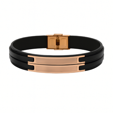 دستبند چرم و طلا 18 عیار مردانه کد 4366