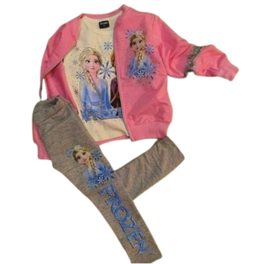 ست لباس دخترانه طرح فروزن مجموعه 3 عددی