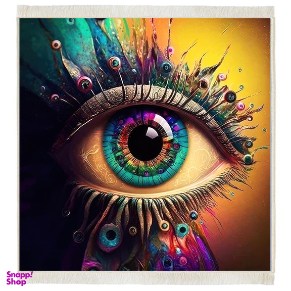 تابلو فرش ابریشم چاپی بدون تار و پود هانوکس مدل چشم سوم کد HAT.198.1