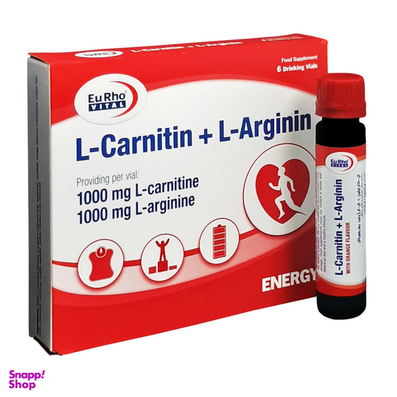 ویال ال کارنیتین و ال آرژنین یورو ویتال بسته 6 عددی