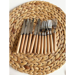 ست کارد و چنگال میوه خوری 12 پارچه مدل دسته چوبی