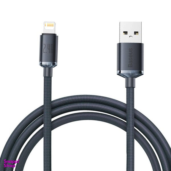 کابل تبدیل USB به لایتنینگ باسئوس مدل Crystal Shine طول 2 متر