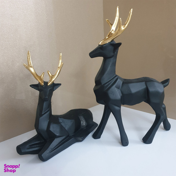 مجسمه مدل گوزن گرافیکی مجموعه 2 عددی