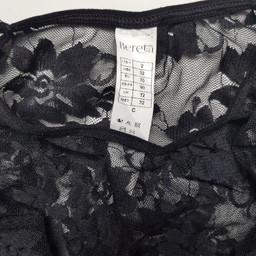 ست شورت و سوتین زنانه برتا مدل توری کد 1051M رنگ مشکی