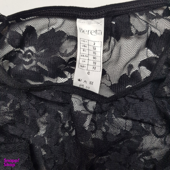 ست شورت و سوتین زنانه برتا مدل توری کد 1051M رنگ مشکی