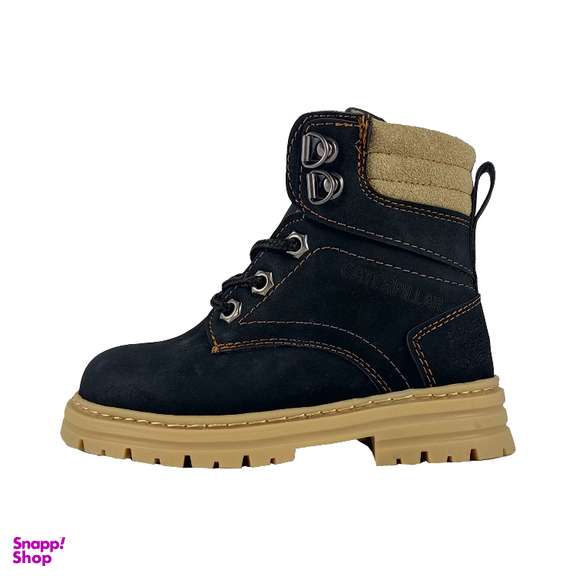 نیم بوت پسرانه طرح Caterpillar کد CT23 رنگ مشکی