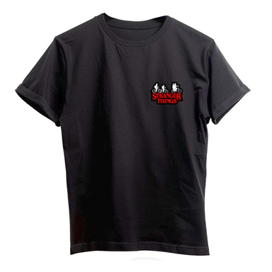 تیشرت طرح استرنجر تینگز کد 34 رنگ مشکی