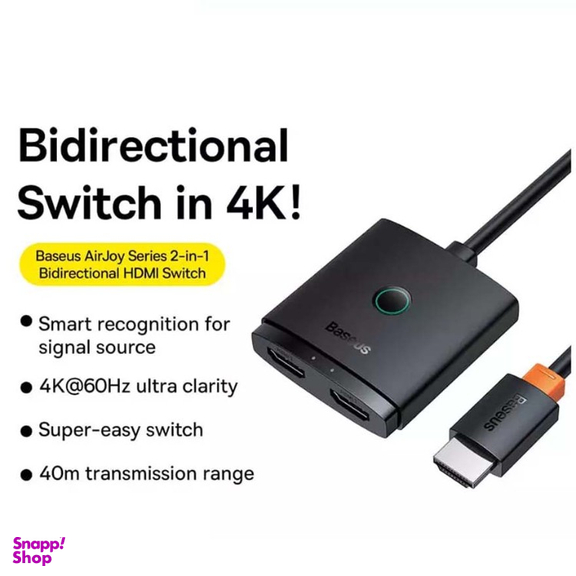 سوئیچ یک به دو HDMI باسئوس مدل AIRJOY طول 1 متر