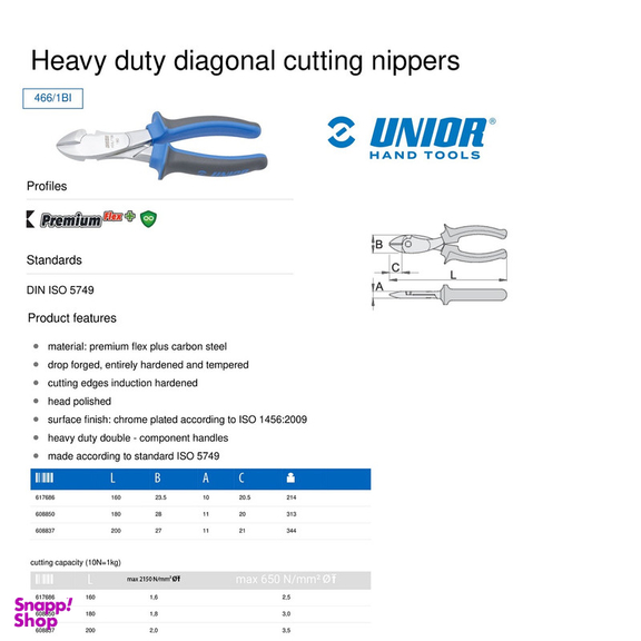 انبر سیم چین یونیور مدل 466/1Bi سایز 8 اینچ