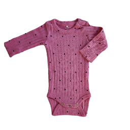 بادی نوزادی نیم ایت طرح خالدار کد 10256 رنگ صورتی