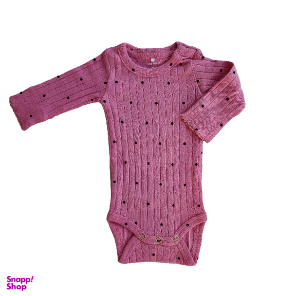 بادی نوزادی نیم ایت طرح خالدار کد 10256 رنگ صورتی