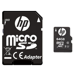 کارت حافظه microSDXC اچ پی مدل MI210 ظرفیت 64 گیگابایات به همراه آداپتور
