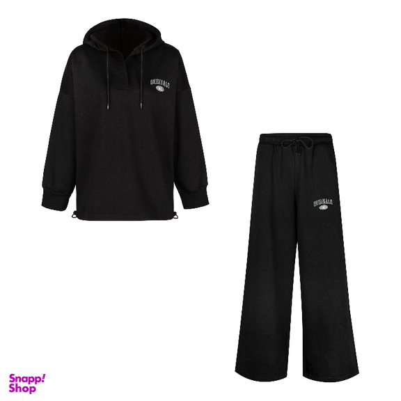 ست هودی و شلوار زنانه لوینت مدل اورجینال کد 6366 رنگ مشکی