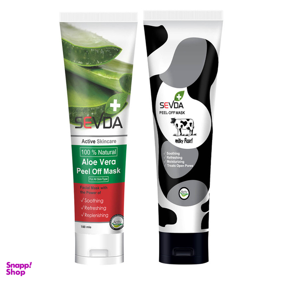 ماسک صورت سودا مدل شیر و آلوئه ورا حجم 100 میلی لیتر مجموعه 2 عددی