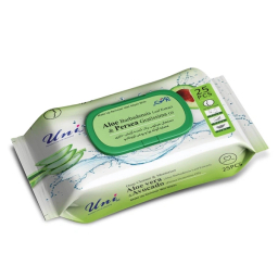 دستمال مرطوب پاک کننده آرایش یونی لد مدل آووکادو و آلوئه ورا بسته 25 عددی