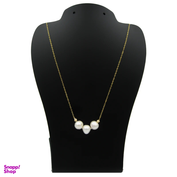 گردنبند طلا 18 عیار زنانه کاپانی مدل مروارید باروک کد KN065