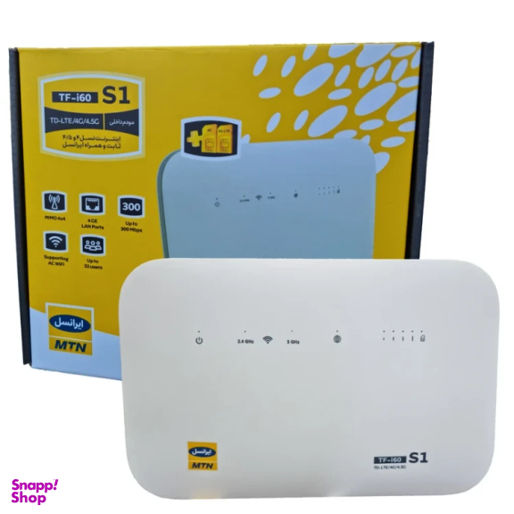 مودم 4G/TD-LTE ایرانسل مدل TF-I60 S1 به همراه 120 گیگابایت اینترنت سه ماهه