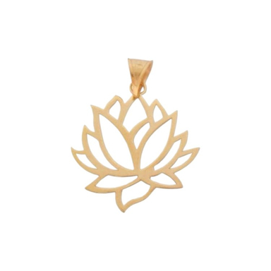 پلاک گردنبند طلا 18 عیار زنانه پانسی طرح گل نیلوفر مدل Ne83025