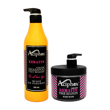 پک شامپو و ماسک مو اسیفکس مدل Keratin مجموعه 2 عددی