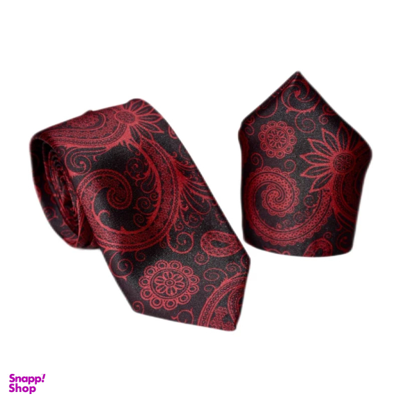 ست کراوات و دستمال جیب مردانه آیکت مدل بته جقه محو کد z1