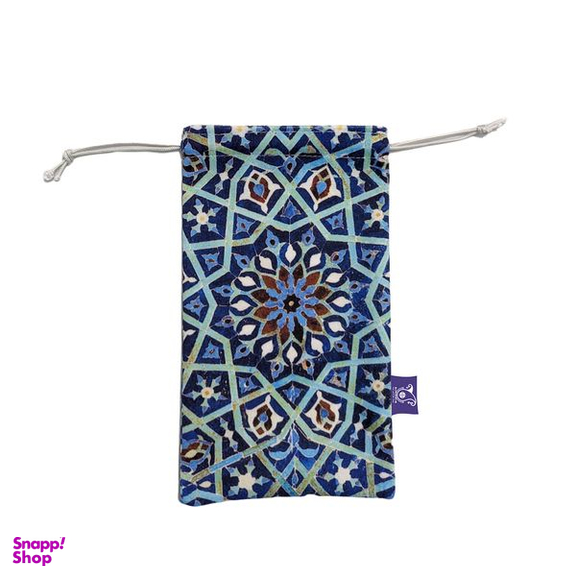 کیف عینک ترمه طراحان ایده مدل کاشی فیروزه Trm527 به همراه دستمال