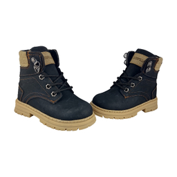 نیم بوت پسرانه طرح Caterpillar کد CT23 رنگ مشکی