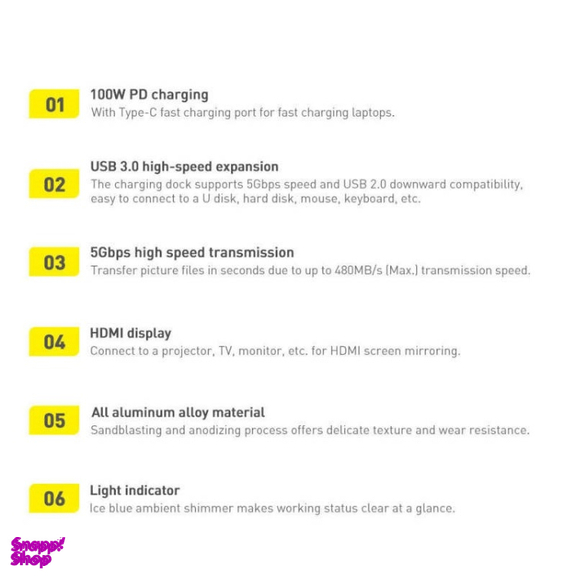 هاب 7 پورت Type-C بیسوس مدل Metal Gleam Series BS-OH146