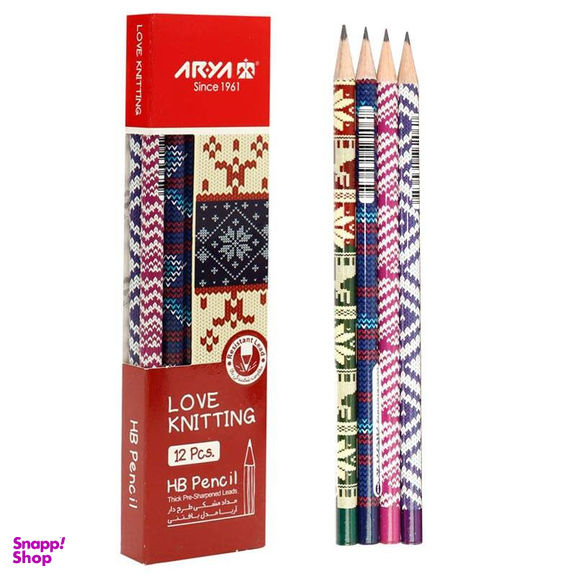 مداد مشکی آریا مدل 3046 بسته 12 عددی