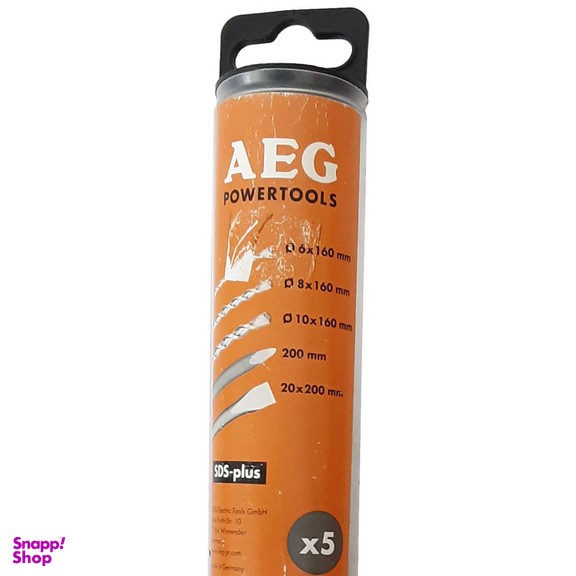 مته و قلم چهار شیار ساختمانی آ ا گ مدل SDS-PLUS مجموعه 5 عددی