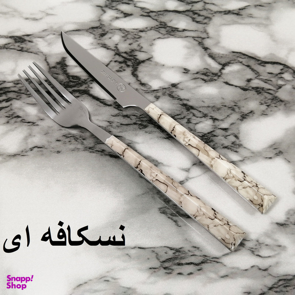 ست کارد و چنگال میوه خوری 12 پارچه ام جی مدل ماربل پلاس