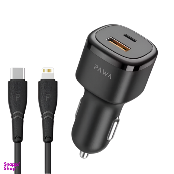 شارژر فندکی پاوا مدل CC48QCL PD+QC 48W CA LIGHTNING به همراه کابل Lightning Type-C