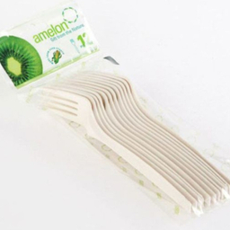 چنگال گیاهی یکبار مصرف آملون کد SF-A12 بسته 12 عددی